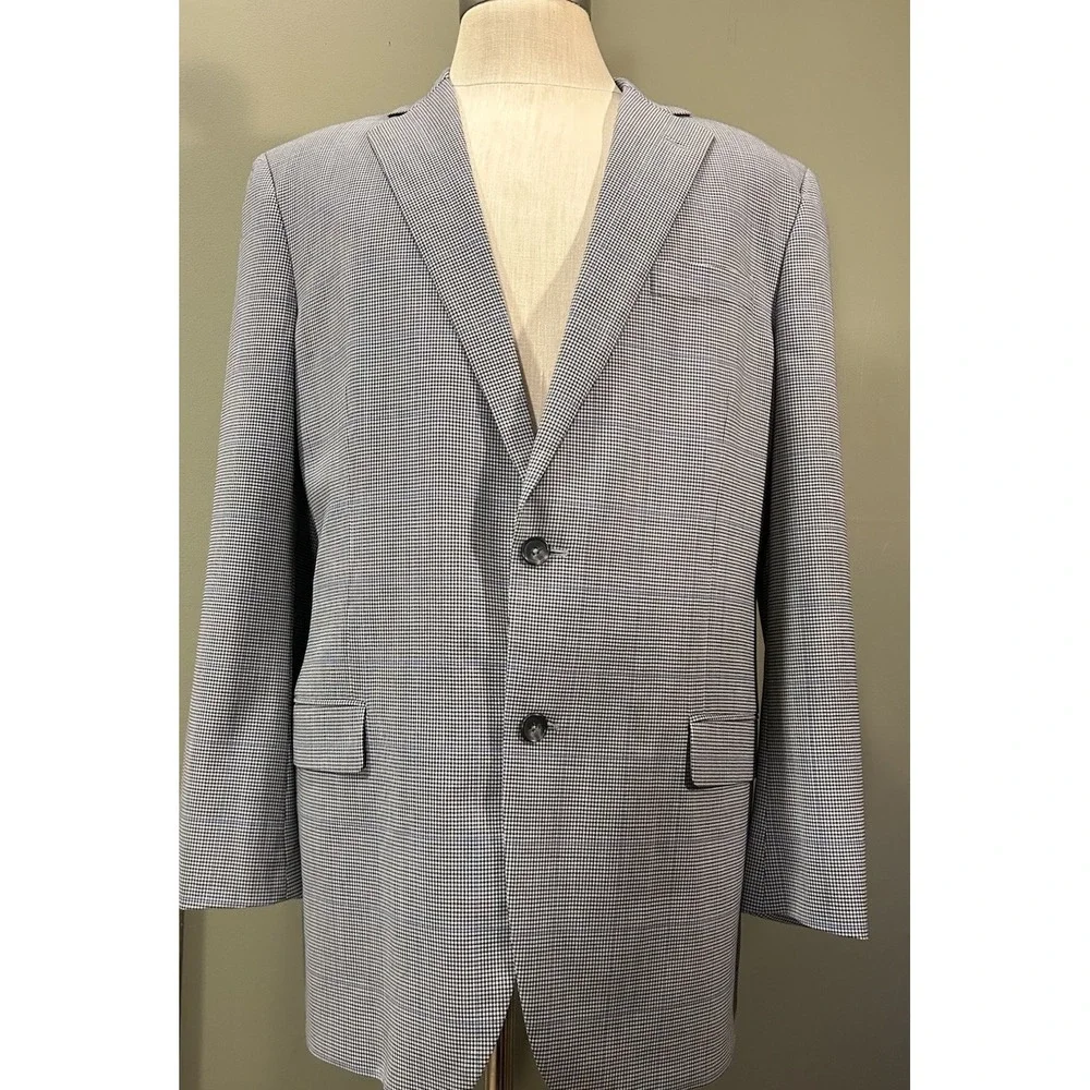 Brooks Brothers Madison Blazer Mens 42L BrooksCool Reda Glen Check Windowpane